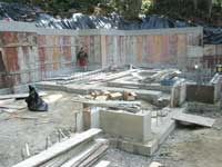 Forms in place for the concrete walls